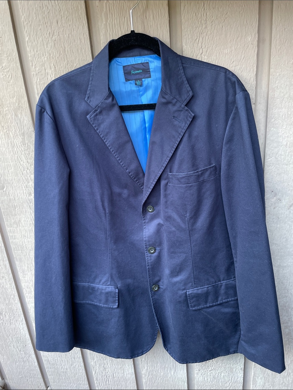 Faconnable navy cotton blazer